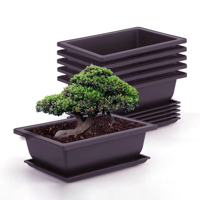 Rectangular Flowerpots Imitation Purple Clay Bonsai Pots Garden Landscape Succul
