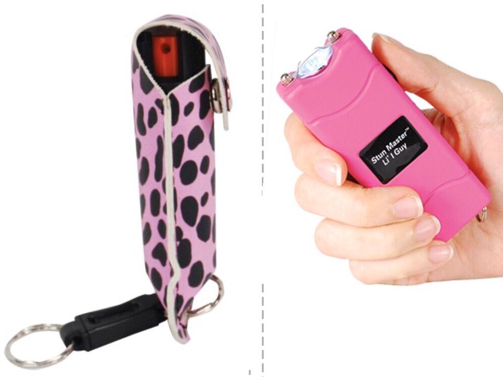 Rechargeable COMBO Stun Gun HOT Wildfire Pepper Spray 1. 4 1/2 oz WOMEN Defense