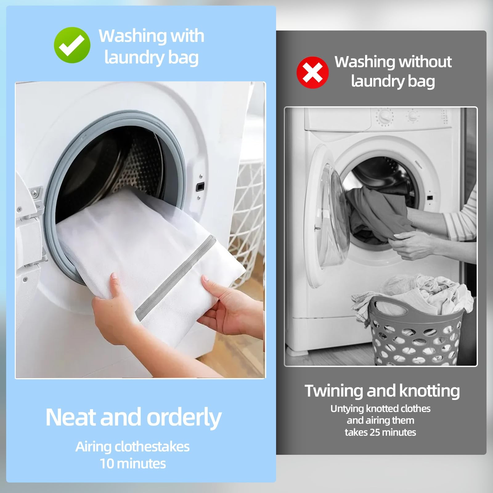 RICHERI Mesh Laundry Bags, Wash X-Small 10*12in*4pcs, Fine