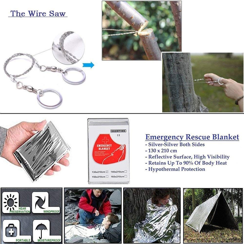Emergency Survival Kit 13 in 1, Outdoor Survival Gear Tool with Survival Brac…