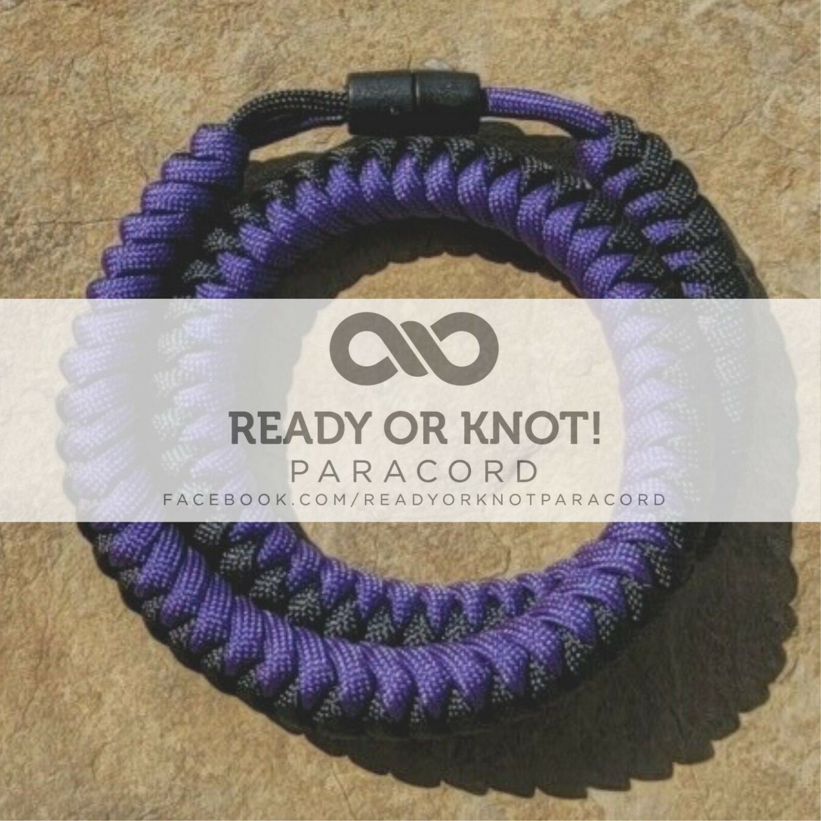 550 Paracord Snake Weave Survival Necklace Purple / Black (21 inches)