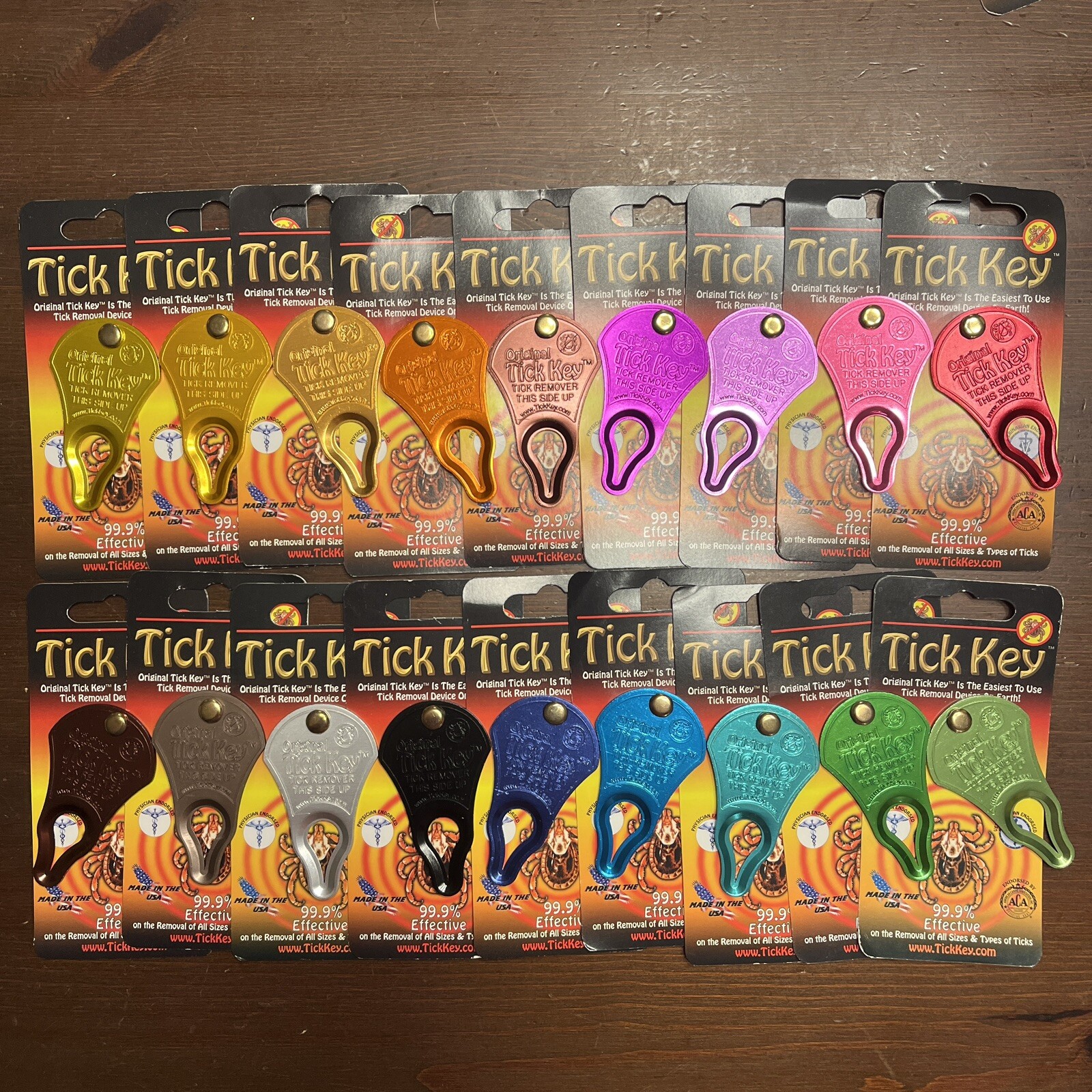 (3) Original TICK KEY Tick Removal Device For Kids Adults Pets USA Made Aluminum