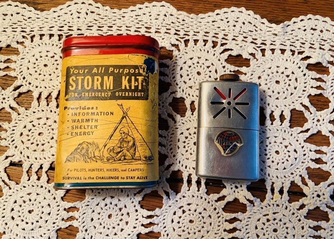 Vintage Survival Tools – All Purpose Storm Kit and Optimus Hand Warmer