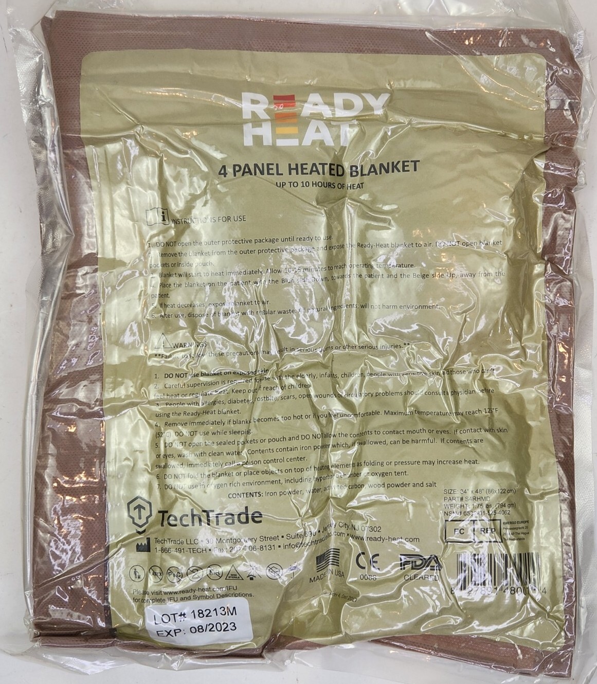 Ready Heat Tech Trade 4 Panel Emergency Heating Blanket 34″ x 48″