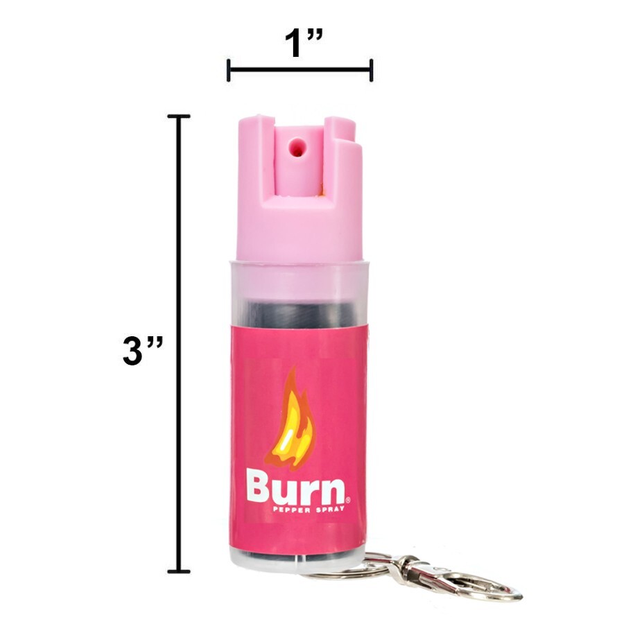 2 Pack Burn Pepper Spray 1/2oz Self Defense Security Keychain Pink