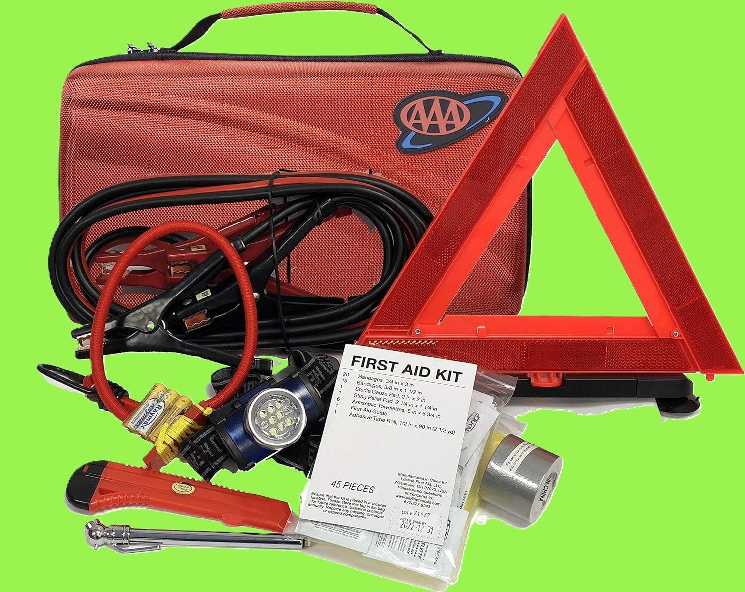 Lifeline AAA Executive Road Kit, 67 Piece Emergency Car and First Aid Kit