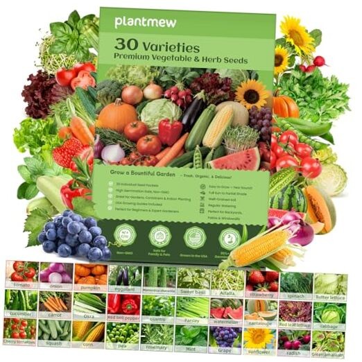 【Seed Vault】 Heirloom Vegetable Seeds Planting Kit – 15,000+ Non-GMO Seeds for