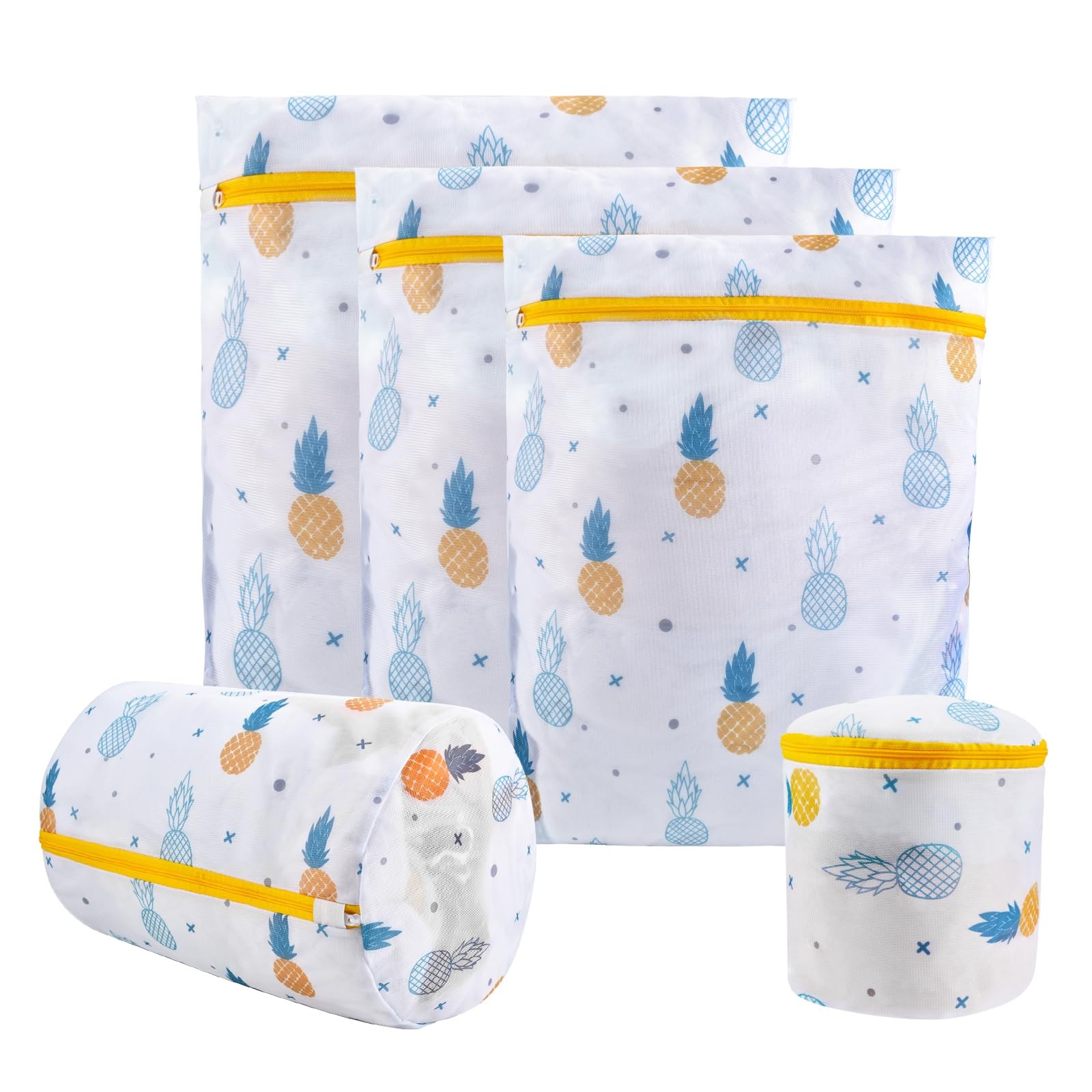 Yonchic Mesh Laundry Bag, Durable Bags with Premium 5 Set, Pineapple
