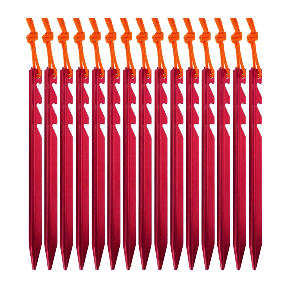 AnyGear 7075 Aluminum Tent Stakes 15 Pack – Ultralight Tri-Beam 15-Pack
