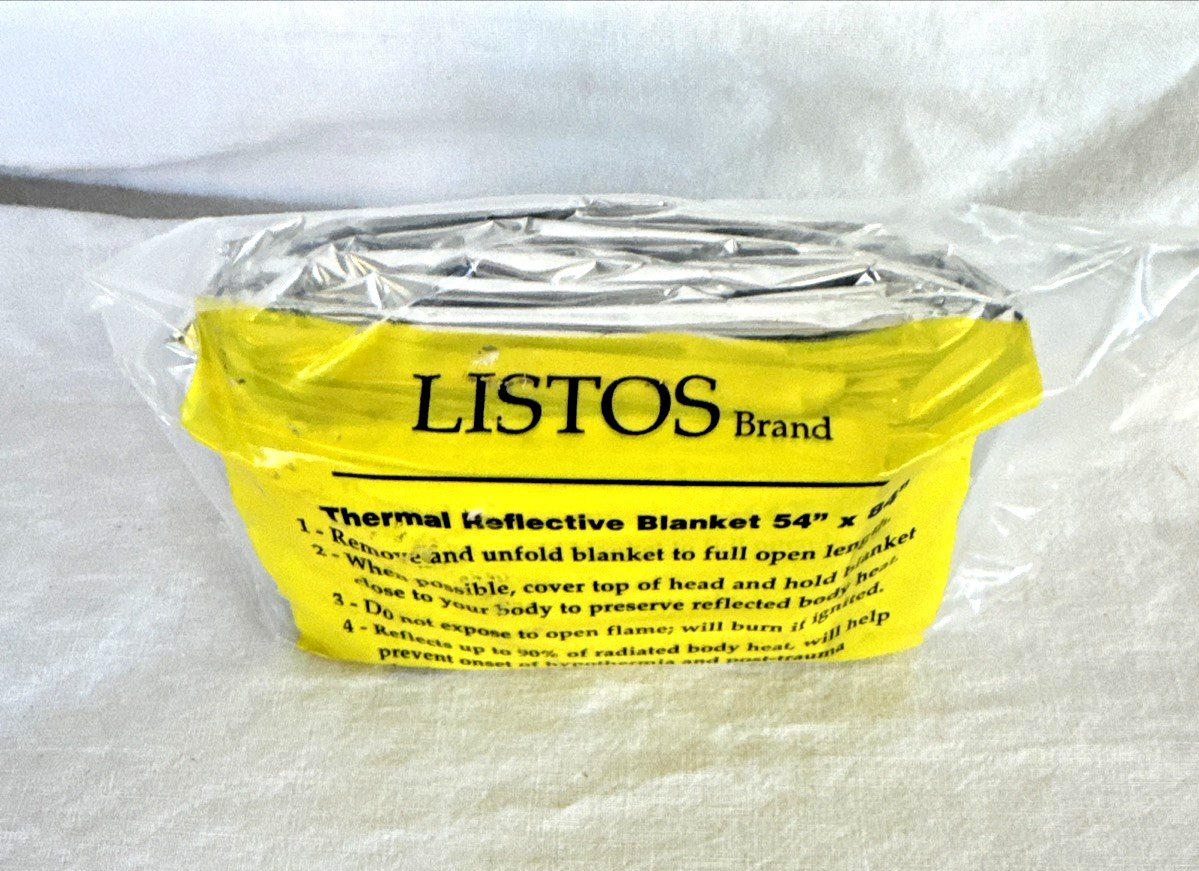 Listos Thermal Reflective Blanket 54” By 84” NEW