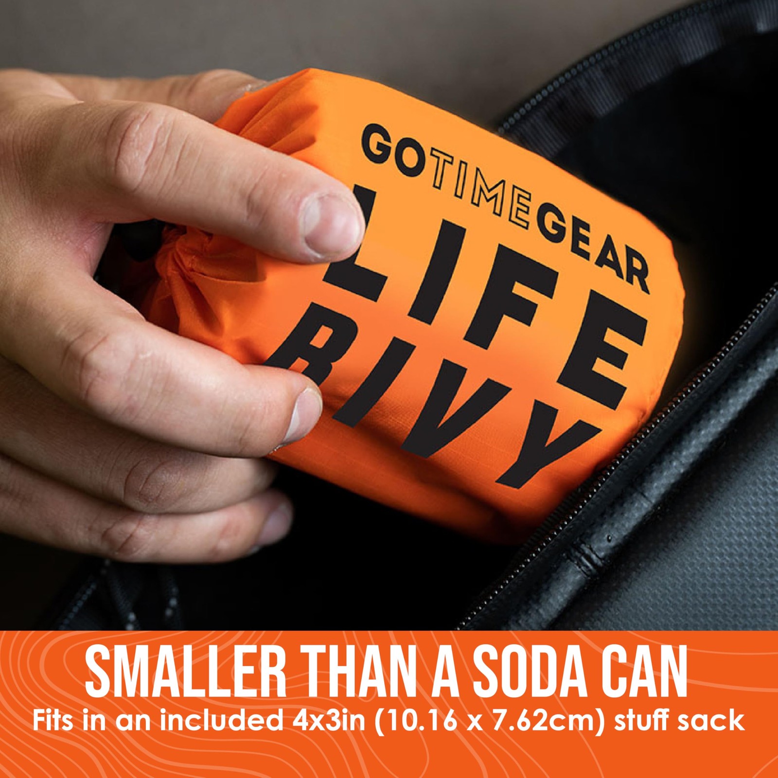 Go Time Gear Lightweight Bivy Sack – Emergency with 120 1 Pack, Orange