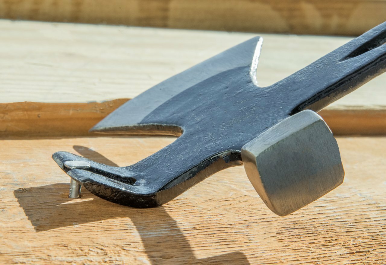 3in1 Hatchet Hammer Nail Puller Pry Bar Axe Doomsday Tools with Sharpener Stone
