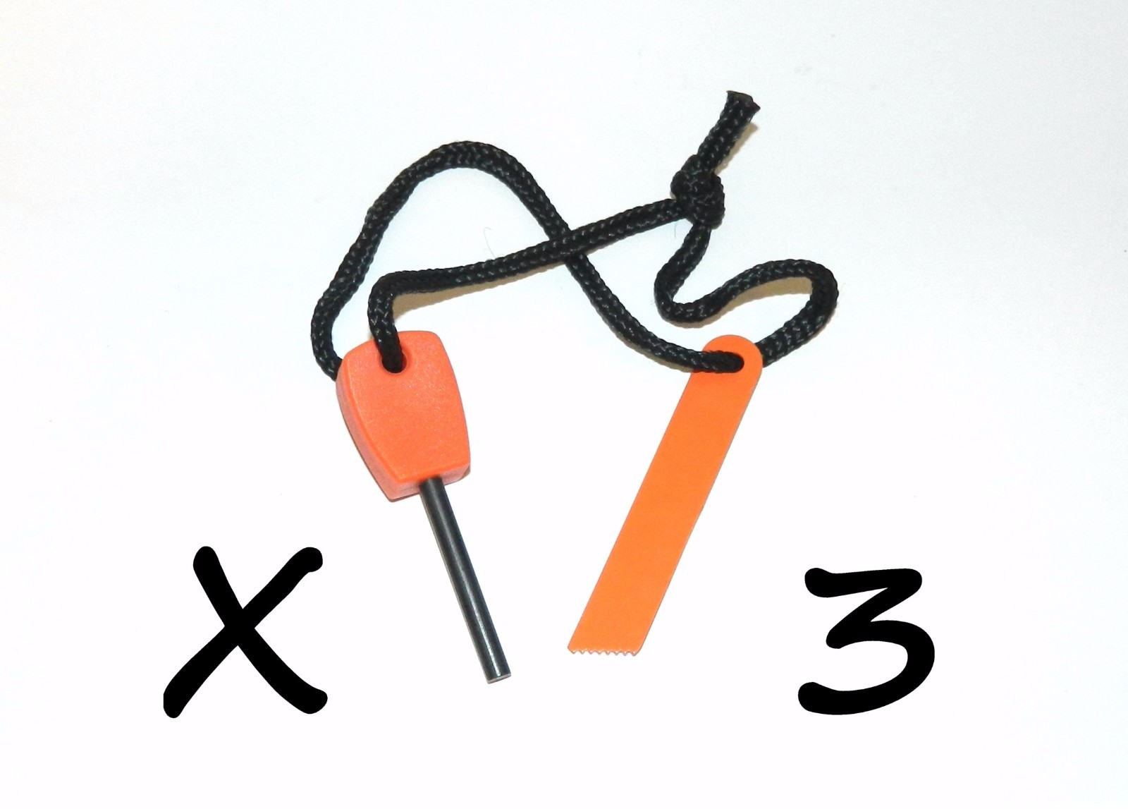 3 x Outdoor Survival Light-Weight Compact Flint Magnesium Fire Starter Striker