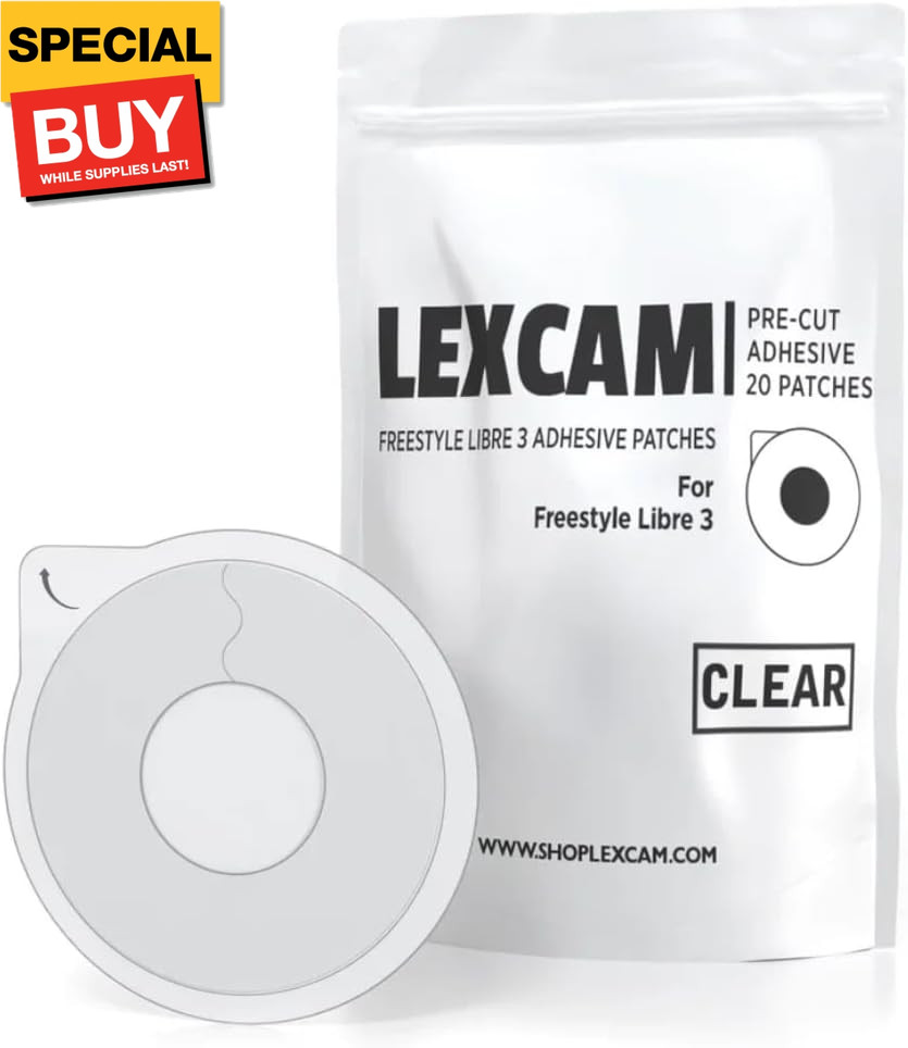 Adhesive Freestyle Libre 3 Only Sensor Covers – Pack of 20 Patches, Waterproof,