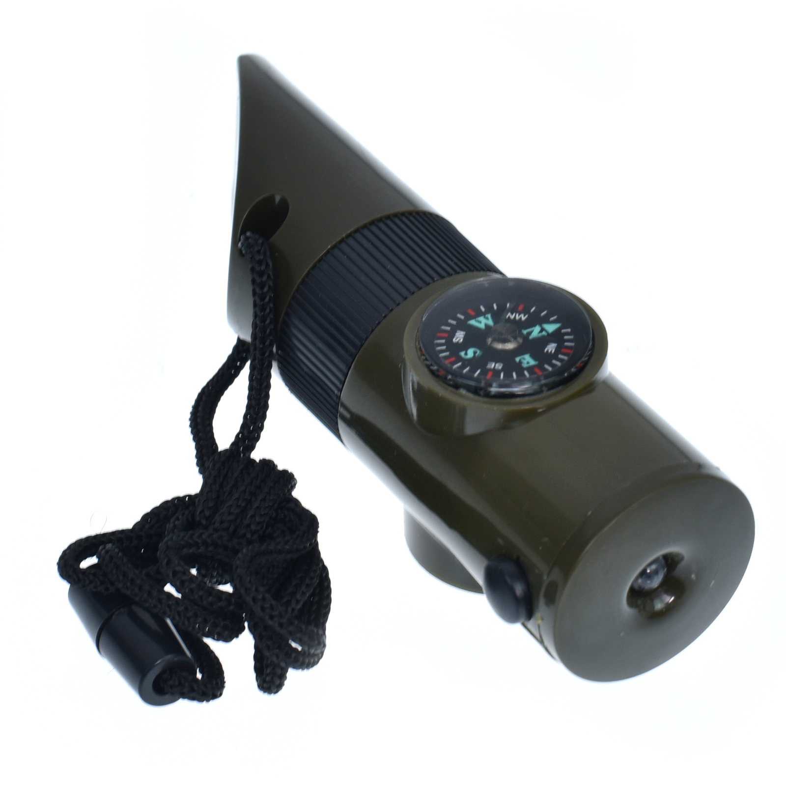 7 in 1 Military Emergency Survival Whistle Kit Compass LED Light Thermomet Tools
