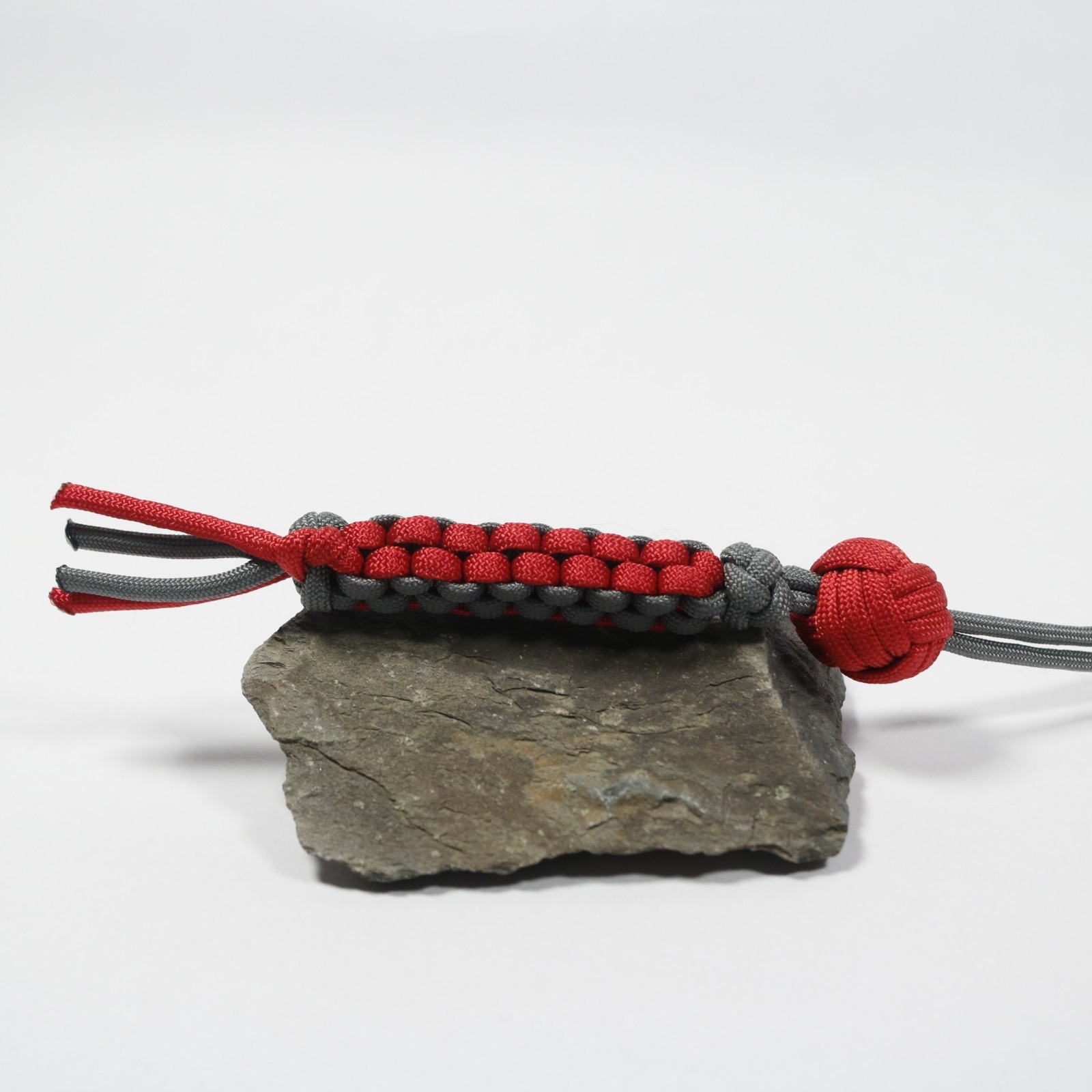 Paracord Adjustable Wrist Lanyard [2 Pack] Gray and Red