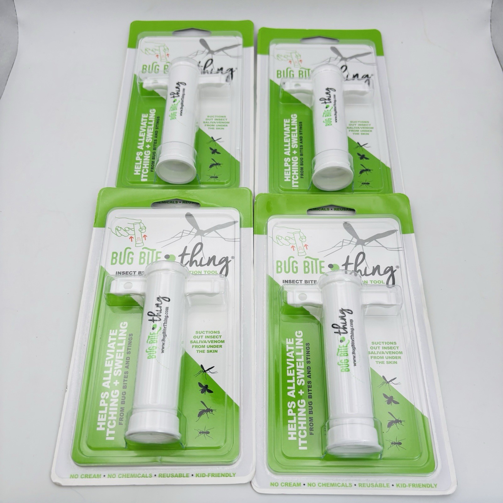 Lot Of 4 Bug Bite Thing Suction Tool Poison Remover Insect Bite Sting White NEW!