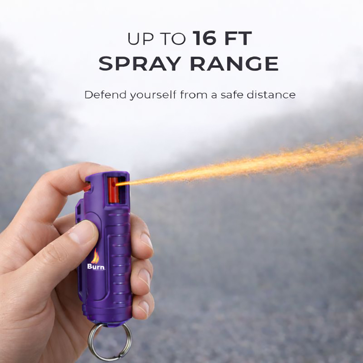 2 Pack Pepper Spray Keychain 1/2oz Police Strength Self Defense Burn OC Purple