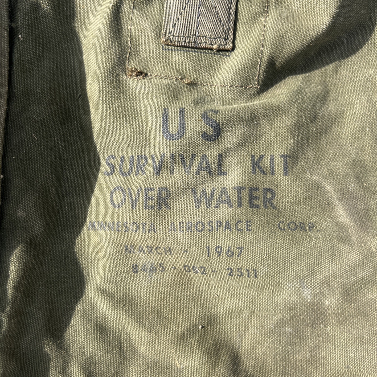 US Army Survival Kit Over Water Bag 1967 84650822511 Minnesota Aerospace Corp