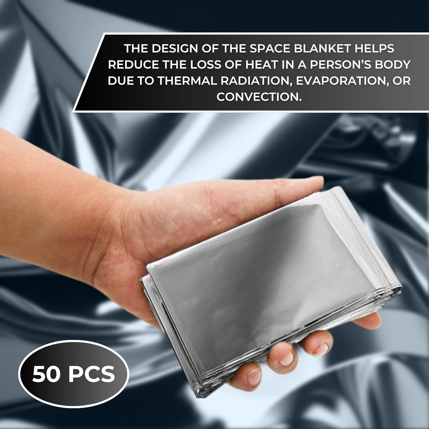 HealthyLine Thermal Foil Sauna Space Blanket (Pack of 50 pcs) Detox Weight Loss