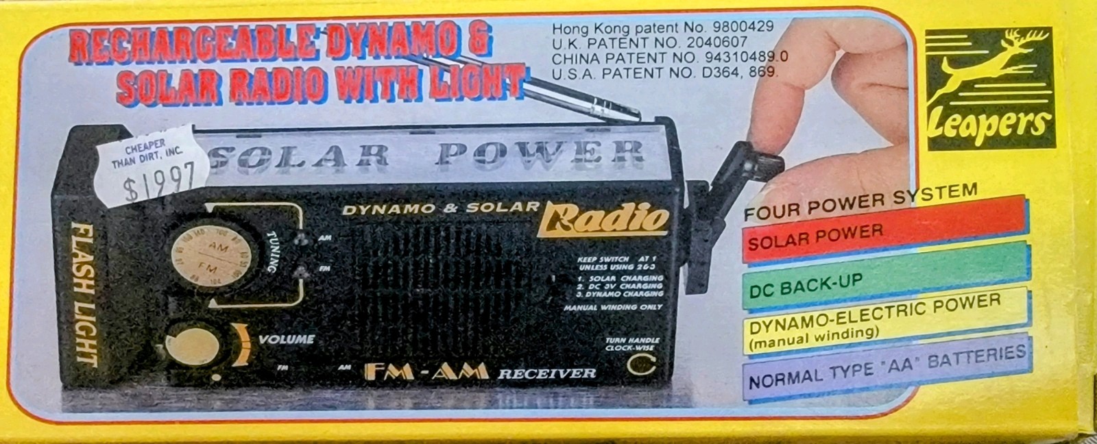 Solar, Battery,DC Crank AM/FM Radio,Flash Light Y2k