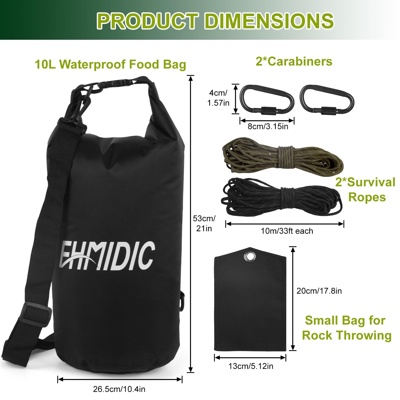 Fhmidic Bear Protection Travel Carrier Bag Case, 10L Waterproof Bear Bag Kit …