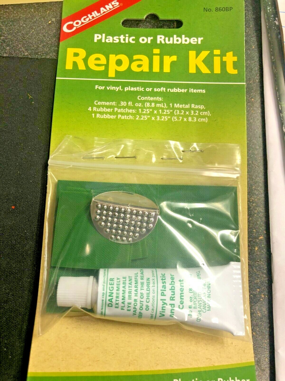 Tent Repair Kit, Coghlan’s, For Vinyl, Plastic Or Soft Rubber, Part# 860BP
