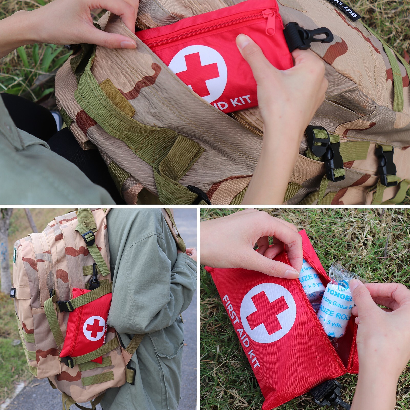 128 Pcs First Aid Kit Medical Emergency Trauma Military Survival Travel Portable