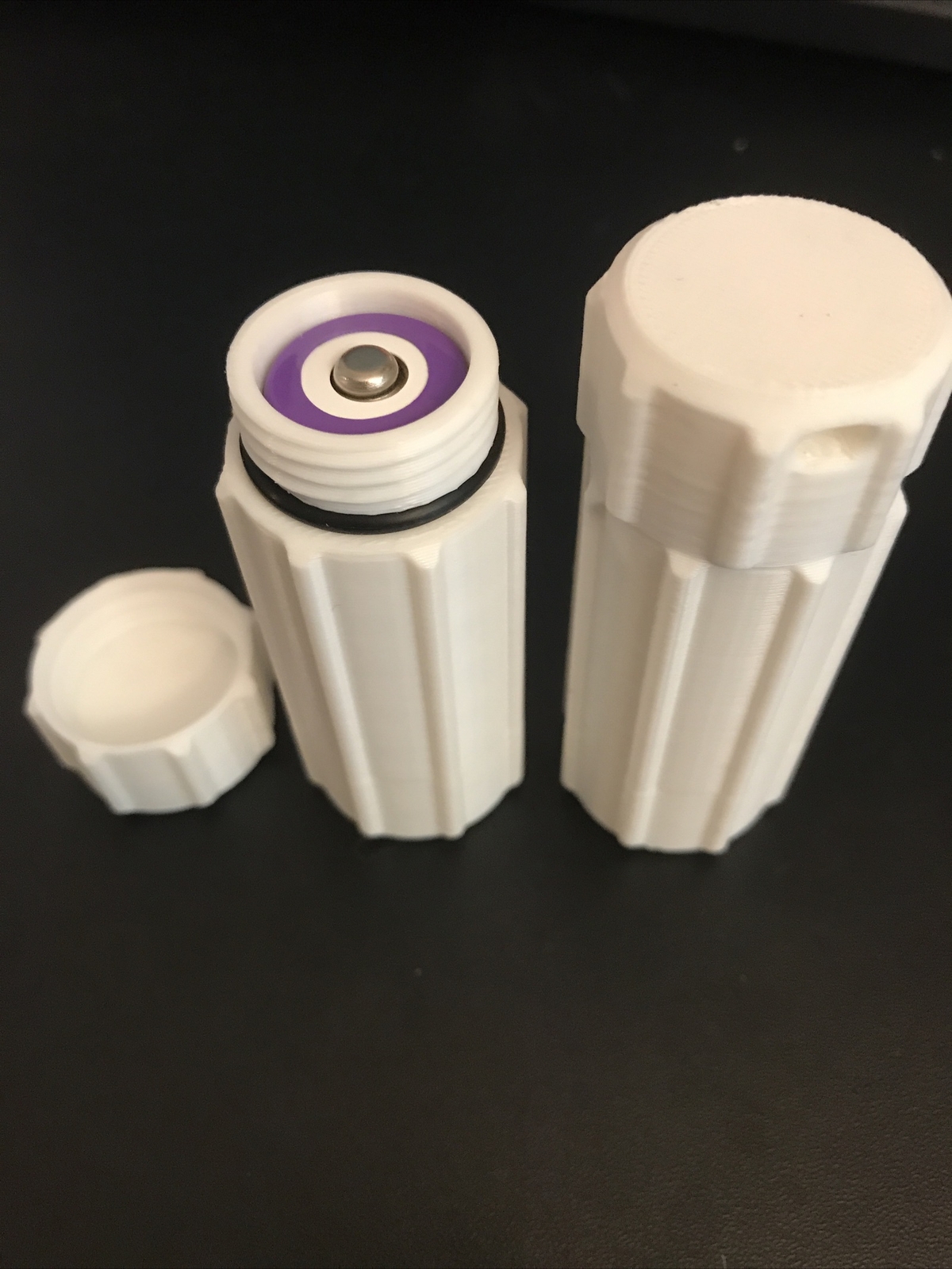 3d Printed 2x 18560 Battery Covers Water Tight Lanyard Loop Ridged For Easy Open