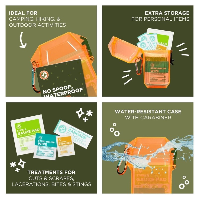 Waterproof Outdoor First Aid Kit 30 Pieces Carabiner Travel Portable Supplies US