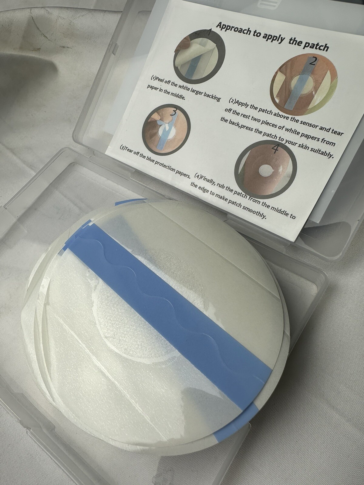 Freestyle Sensor Covers for Libre 1/2, 55 Pack Waterproof Adhesive Patches,Trans
