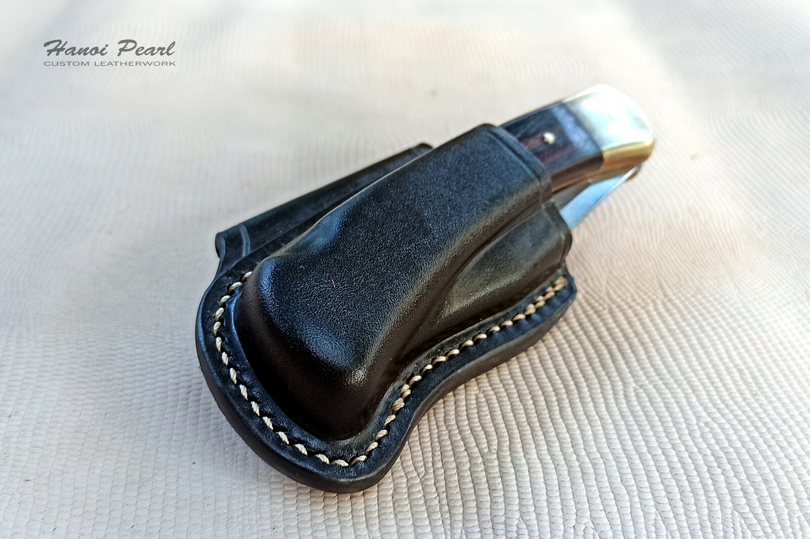 Buck 110 Hunter Sheath | Custom Horizontal Carry Leather Sheath | Sheath Only