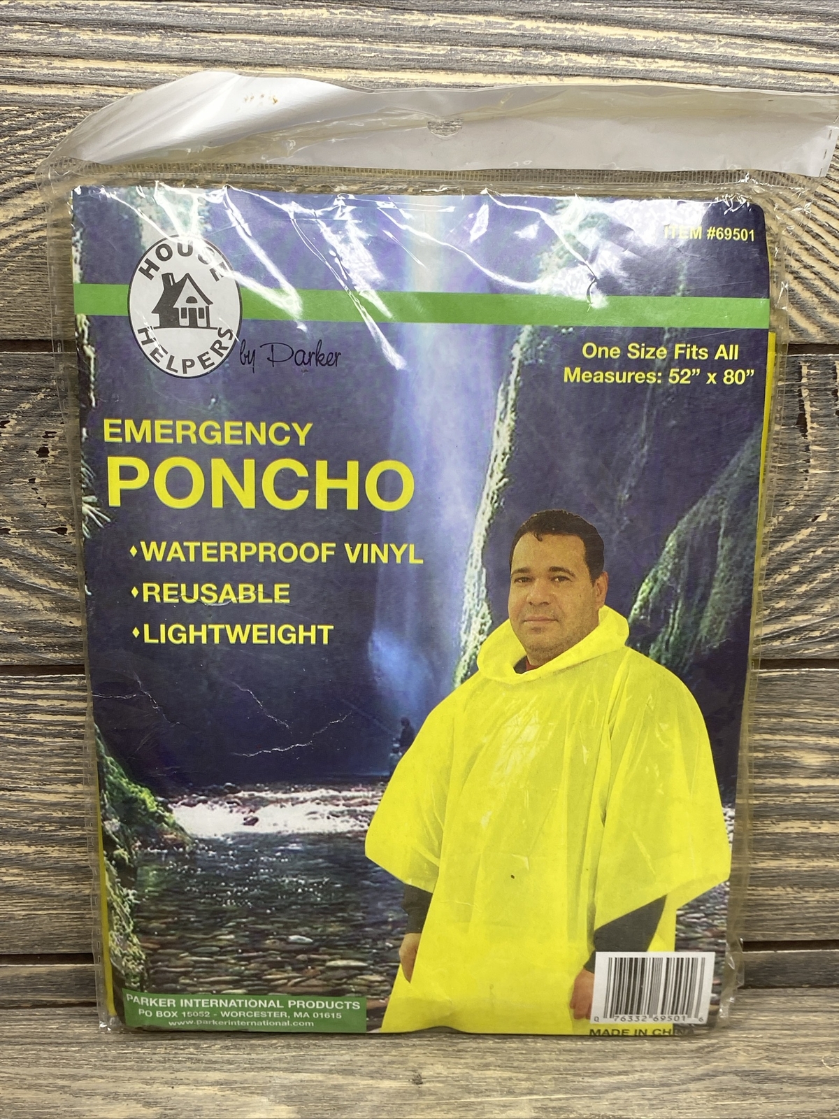 Home Helper By Darker Yellow Emergency Rain Poncho One Size Fits All Reusable