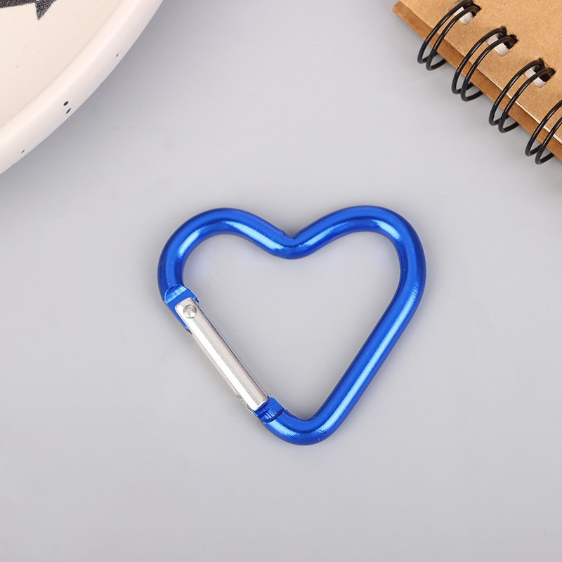1Pc Heart-shaped Aluminum Alloy Carabiner Key Chain Clip Outdoor Keyring Hook