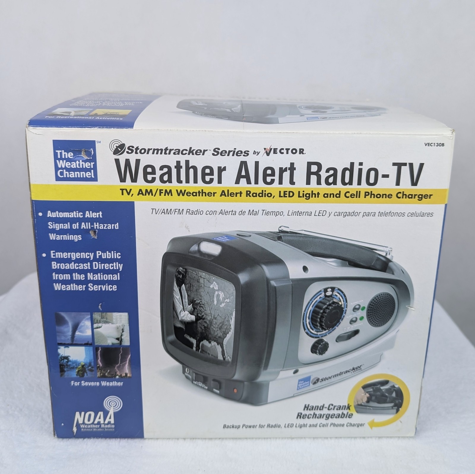 Vintage Vector Stormtracker VEC130B Weather Alert Radio TV Alarm Clock TESTED