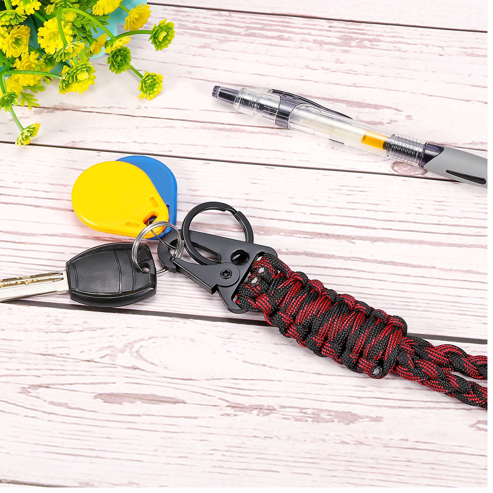 22″ Paracord Neck Lanyard Keychain Braided Strong Lanyard with Camo