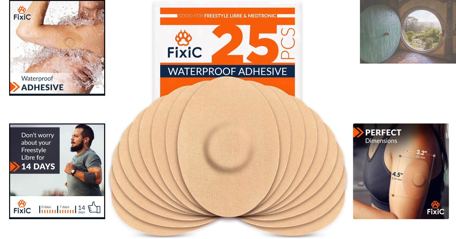 25 Count Waterproof Adhesive Patches for Libre Sensors – Hypoallergenic & Secure