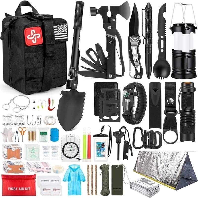 250Pcs Survival Gear First Aid Kit Emergency Tent Emergency Kit for Hiking New
