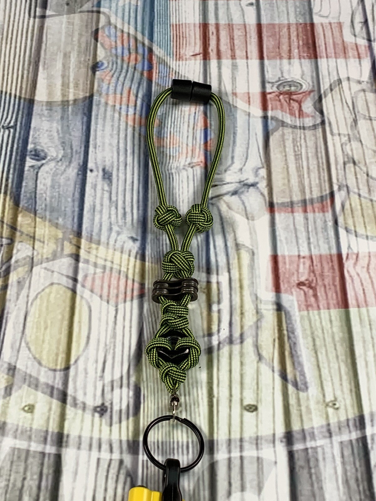 Resqme Keychain Car Escape Tool Yellow Seatbelt Cutter W/ Paracord Lanyard