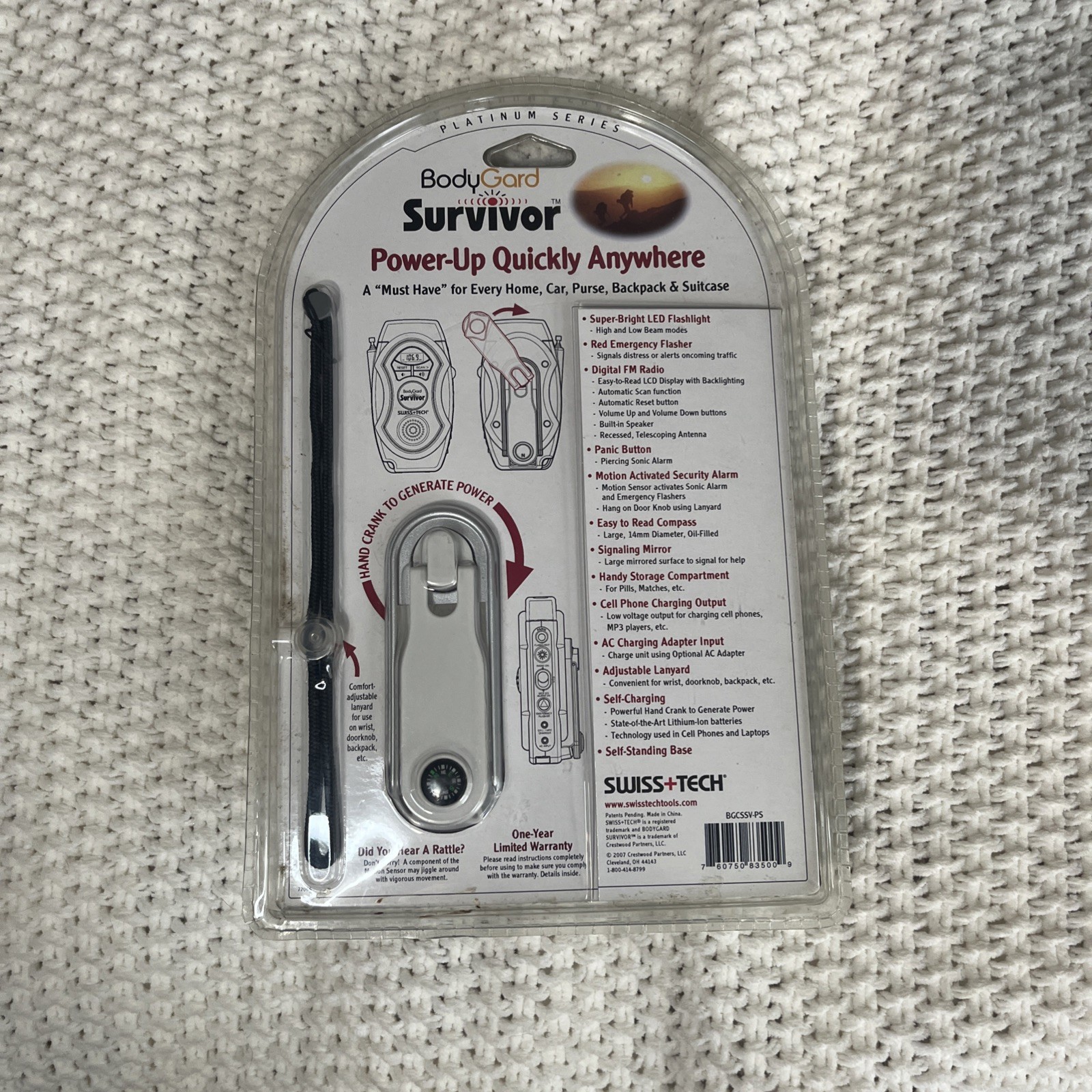 Swiss+Tech BodyGuard Survivor 12-in-1 Self-powered Emergency Companion – New