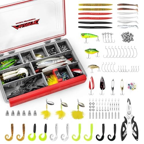 MadBite by KastKing 143pcs Freshwater Fishing Lure Kit, Includes Crankbaits,…