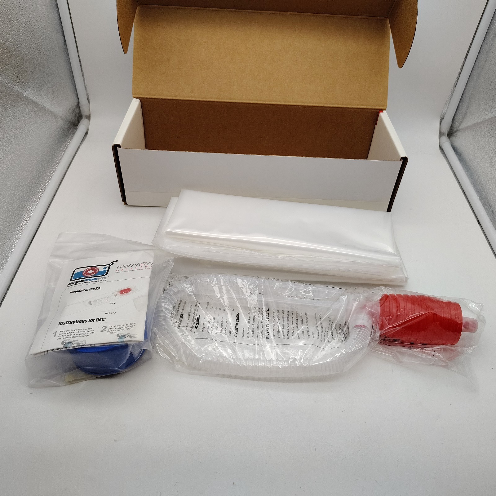 AquaPod Kit Water Storage Container NEW up to 65 gallons Emergency Preparation