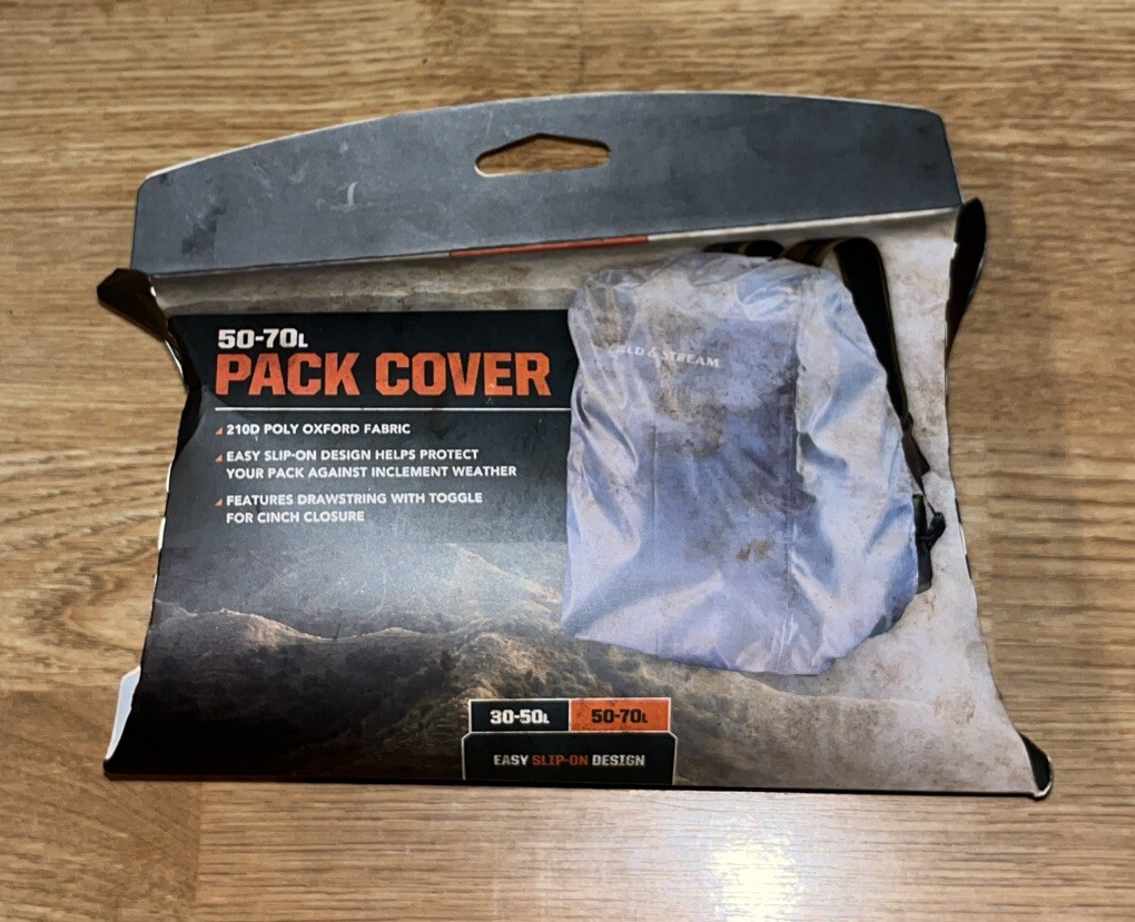 Field & Stream 50-70L Pack Cover 210d Poly Oxford Fabric Easy Slip-On Design