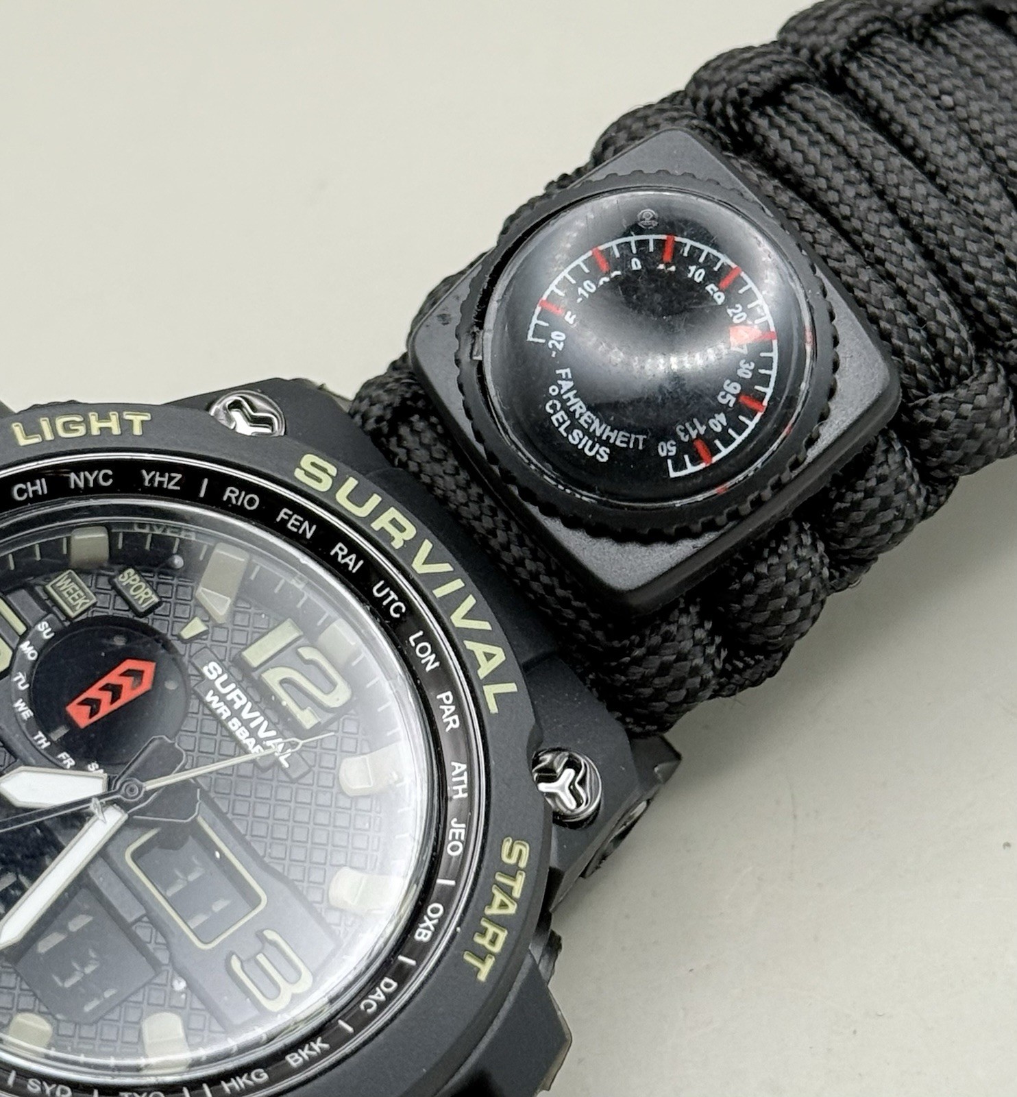 Survival Men’s Tactical Military Digital Watch 23-in-1 Multi-Functional BLACK