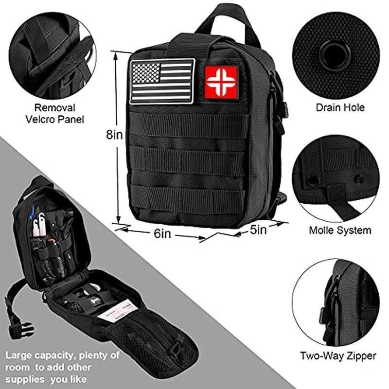 Survival Kit First Aid Tools 142Pcs Emergency Gear Molle Pouch Outdoor Adventure