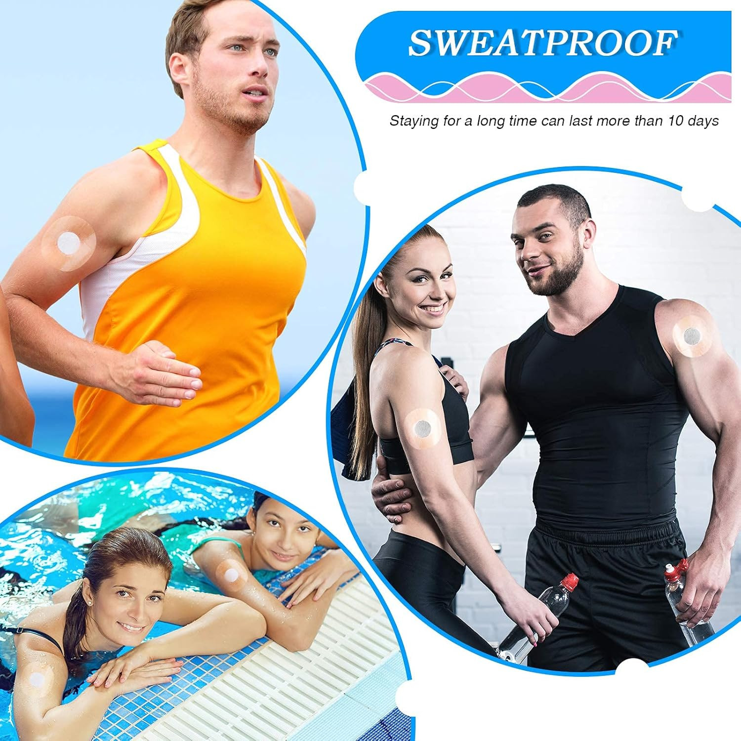 Freestyle Libre Sensor 48 Pack Covers Waterproof 2 Adhesive Patches Transparent