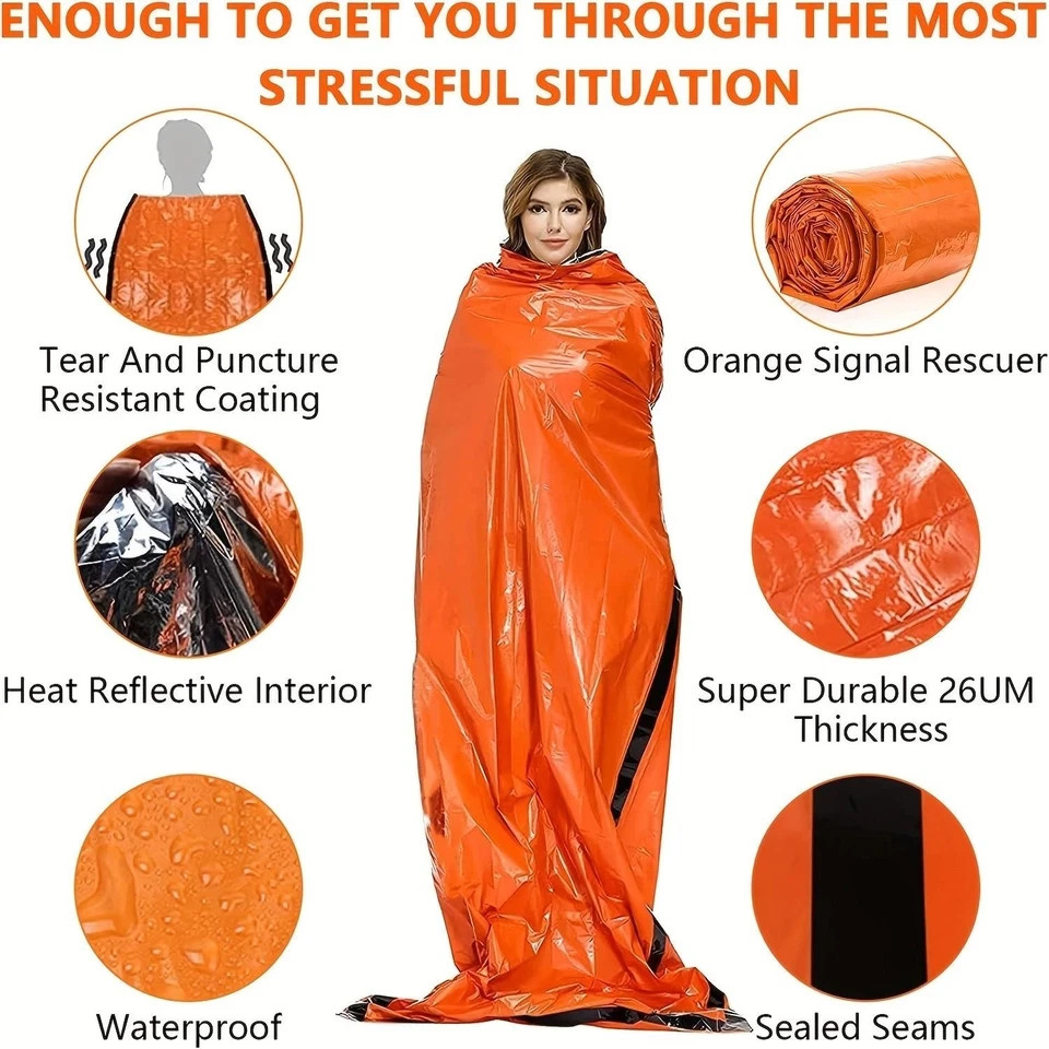Emergency Survival Sleeping Bag Waterproof Thermal Mylar Camping Rescue Sack