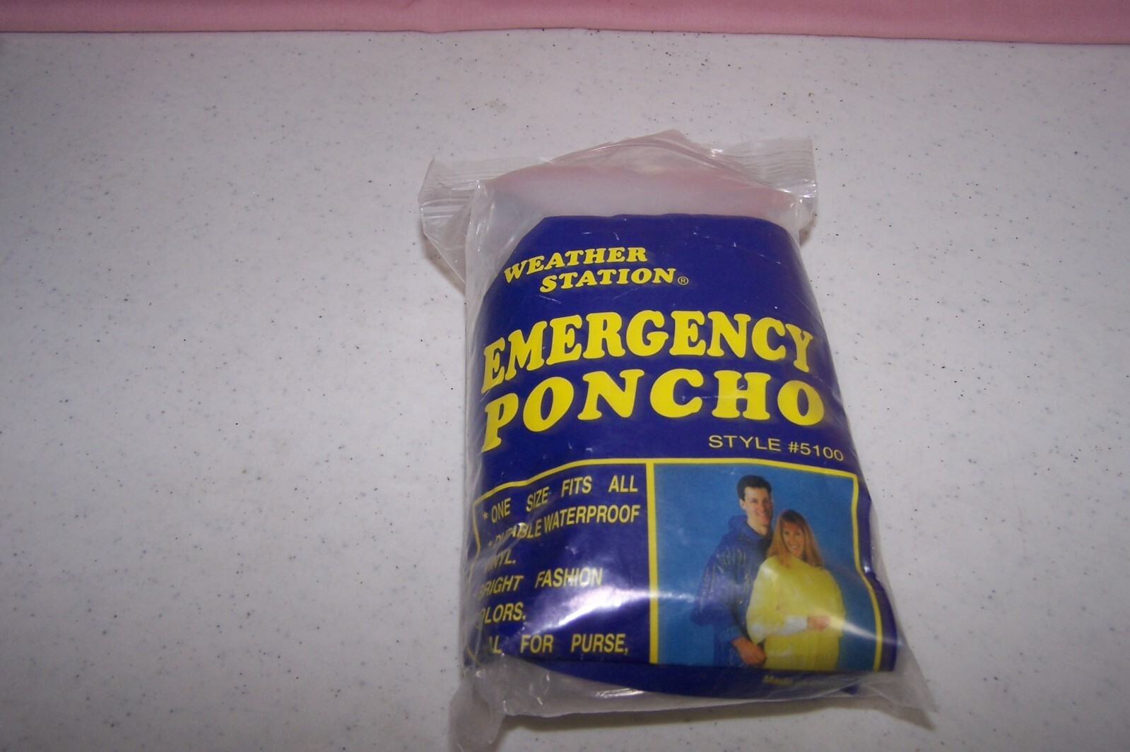 1990’s The Weather Station Emergency Poncho 1 Size Unisex 100% Polyethylene NEW