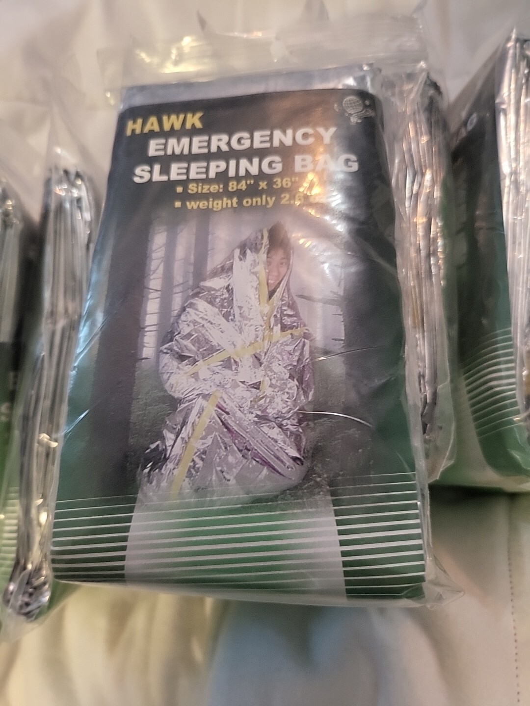 Lot Of 10 CAMPING EMERGENCY SLEEPING BAGS 84″ X 36″- WATERPROOF MYLAR