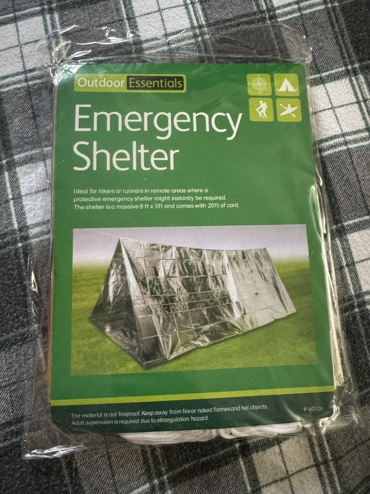 Outdoor Essentials Emergency Shelter Tent 8’x5′; Camping/Hiking; Remote Areas